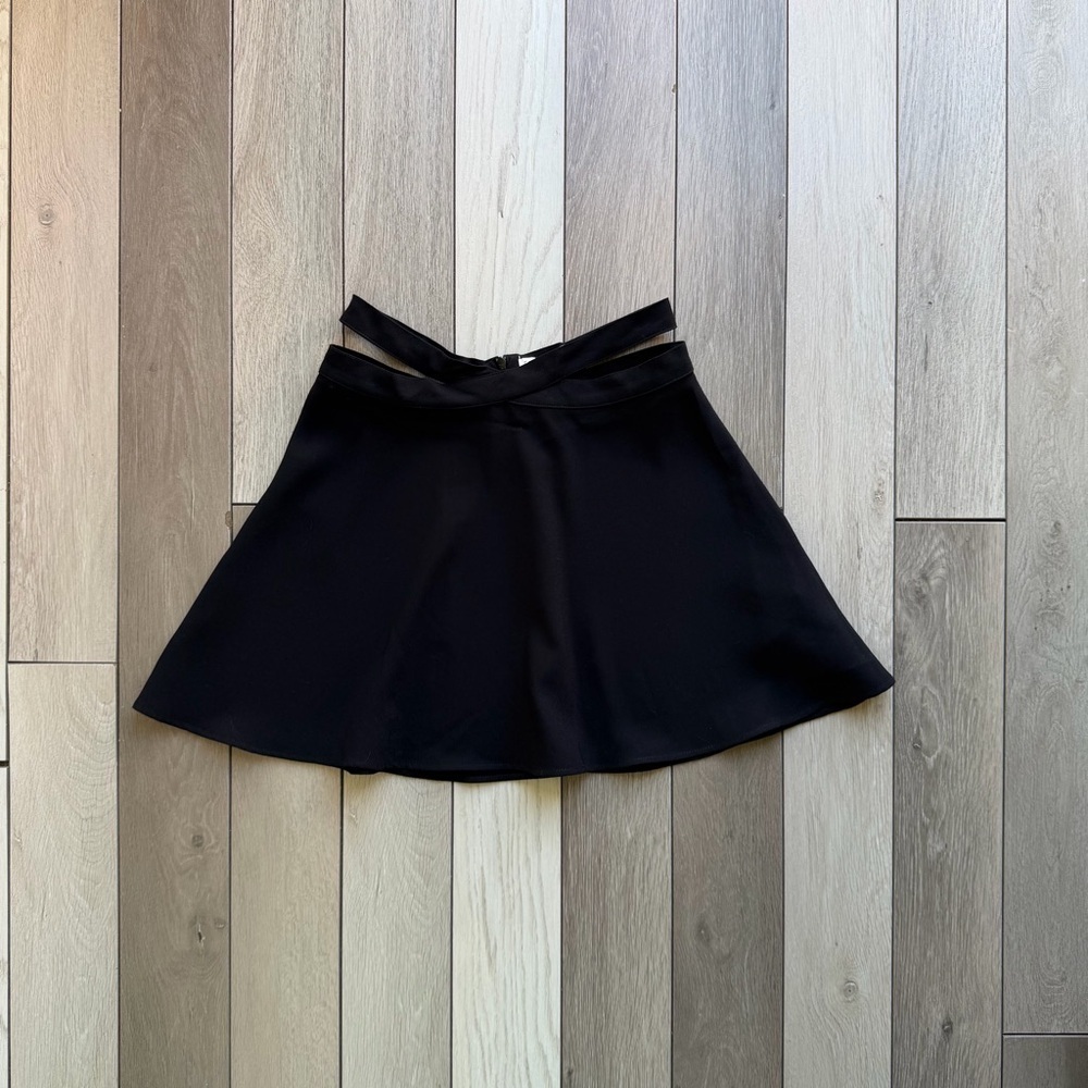 Zara black mini skirt with cut outs